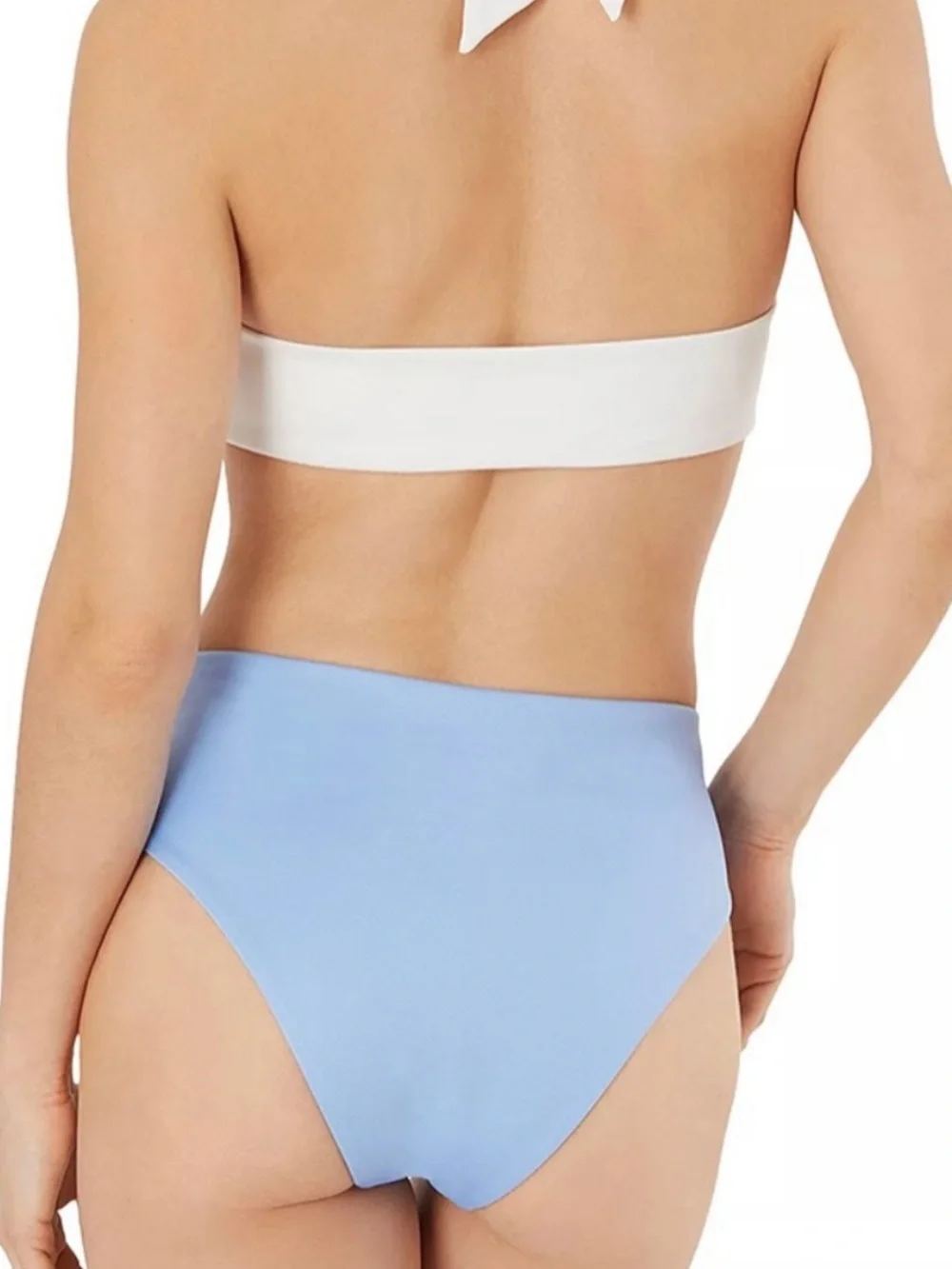 NWT Onia Lucy Halter One-Piece in White and Blue